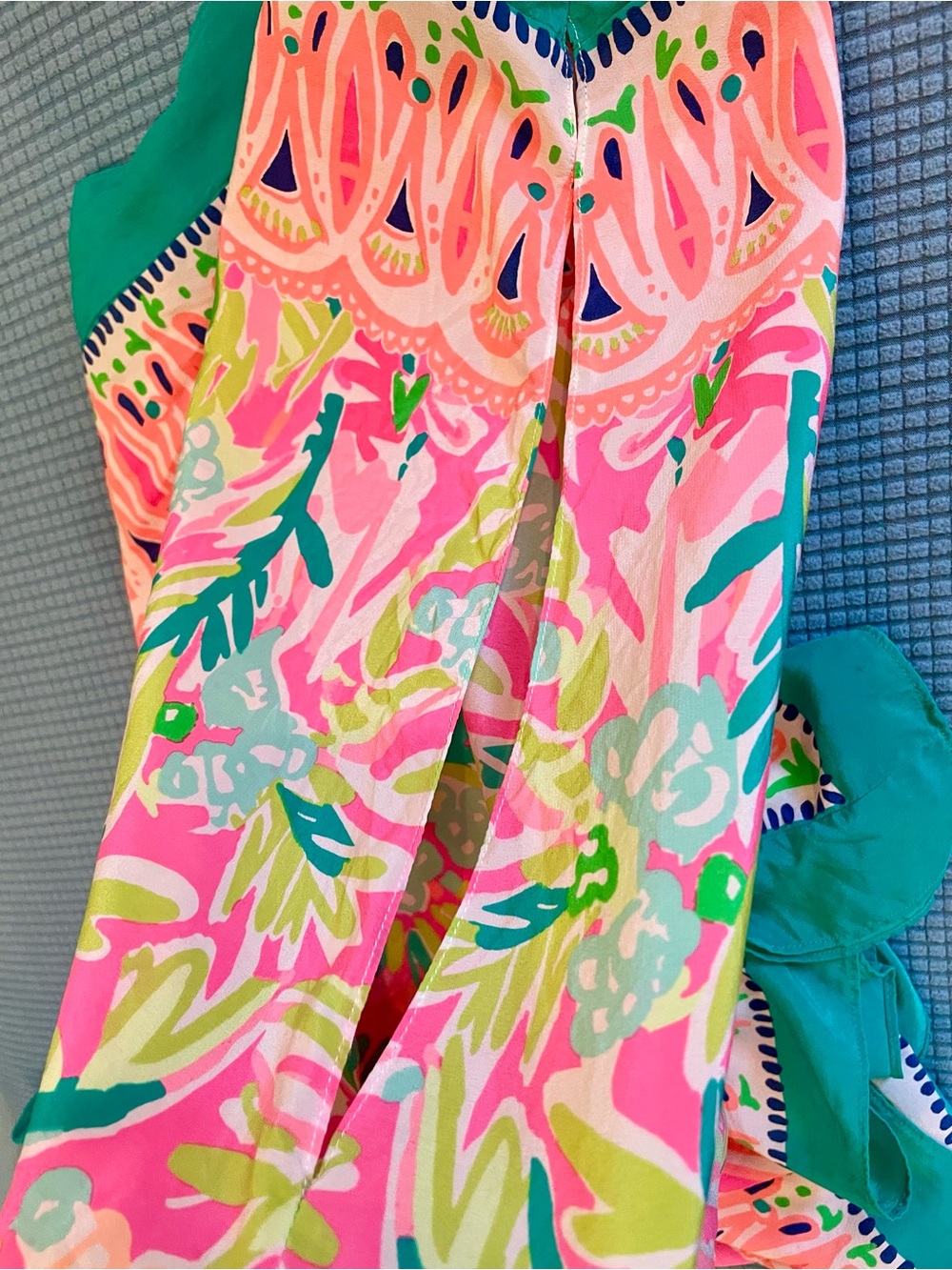 Lilly Pulitzer Atlin Silk Caftan Dress – Tiki Pink Bird of Paradise – S/M - Picture 11 of 16